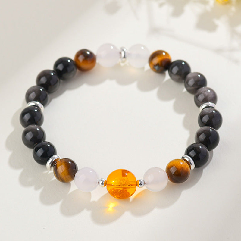 Natural Multi-Gemstone Twelve Zodiac Crystal Bracelet - Spiritual Protection & Luck Charm