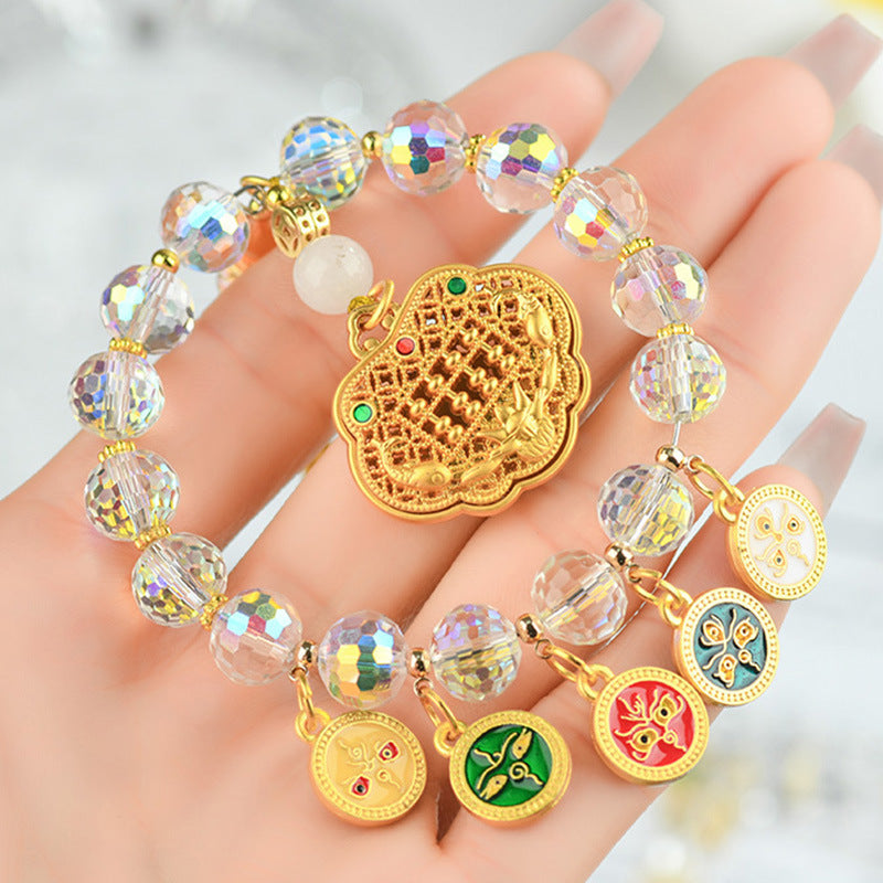Five-Way God of Wealth Ruyi Lock Abacus Car Pendant - Prosperity and Protection Talisman