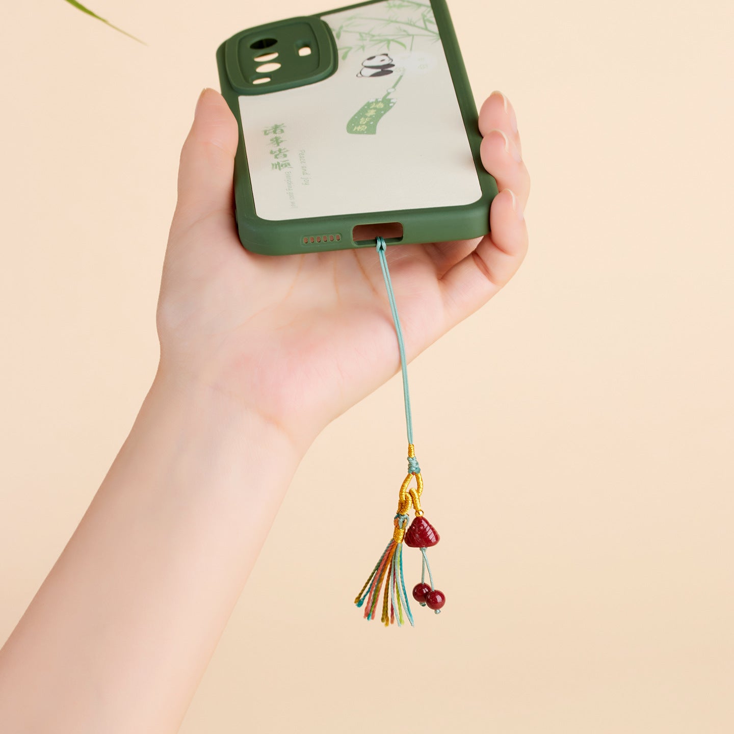 Natural Purple Gold Cinnabar Zongzi Phone Pendant - Exquisite Protection Charm for Luck and Safety