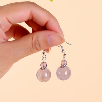 Natural Crystal Earrings | White Amethyst Yellow Tower Crystal Spiritual Energy Women's Jewelry