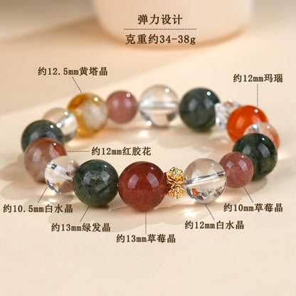 Natural Crystal Multi-Gemstone Couple Bracelet | Harmony & Prosperity Talisman