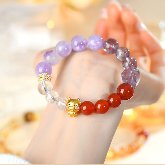 Twelve Zodiac Natural Crystal Multi-Gem Bracelet - Cosmic Harmony & Fortune Attractor