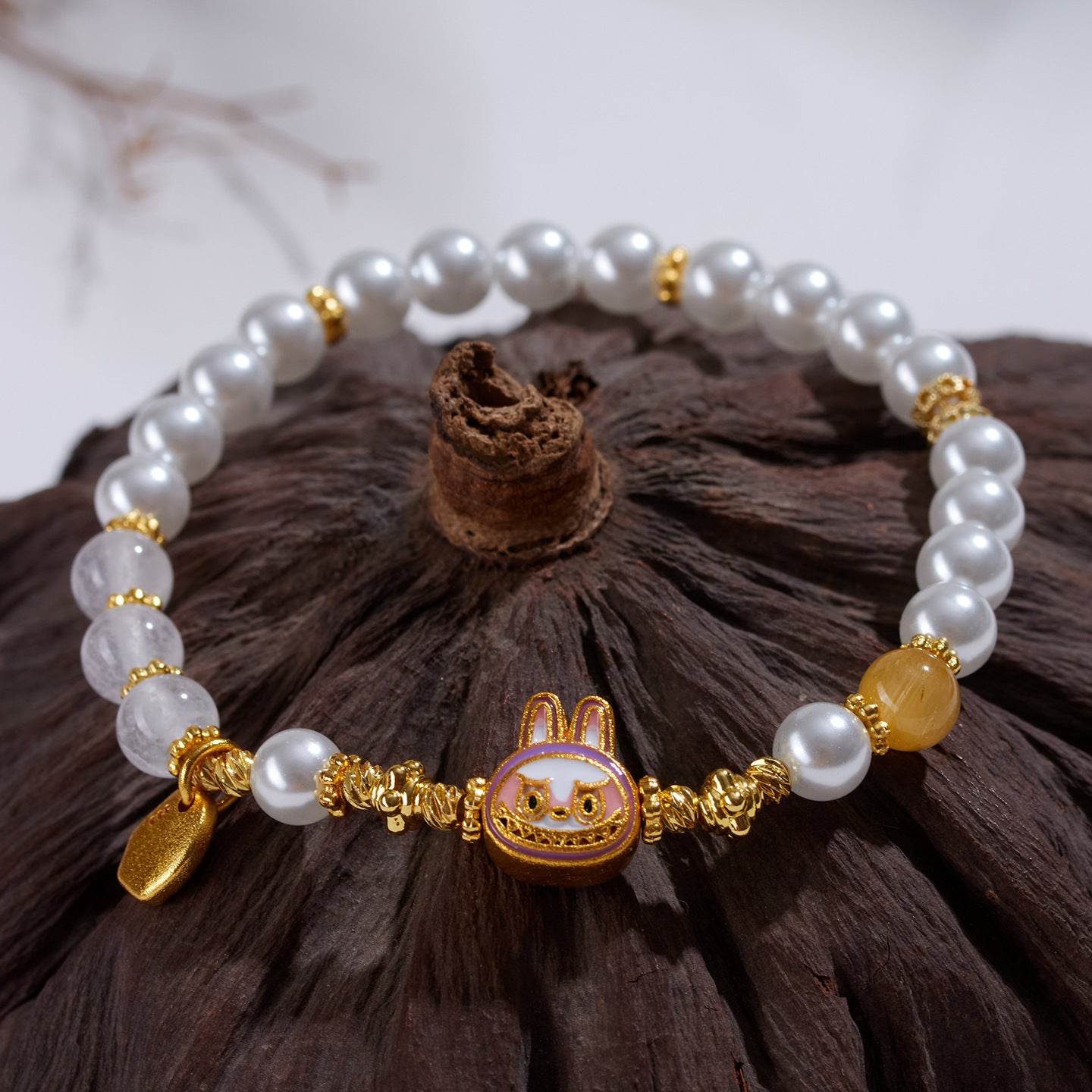 Pure White Crystal Bead Bracelet | Spiritual Clarity & Protective Energy