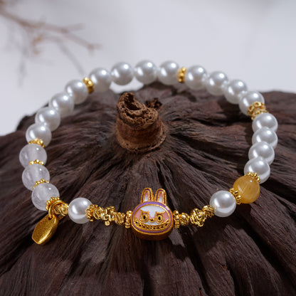 Pure White Crystal Bead Bracelet | Spiritual Clarity & Protective Energy