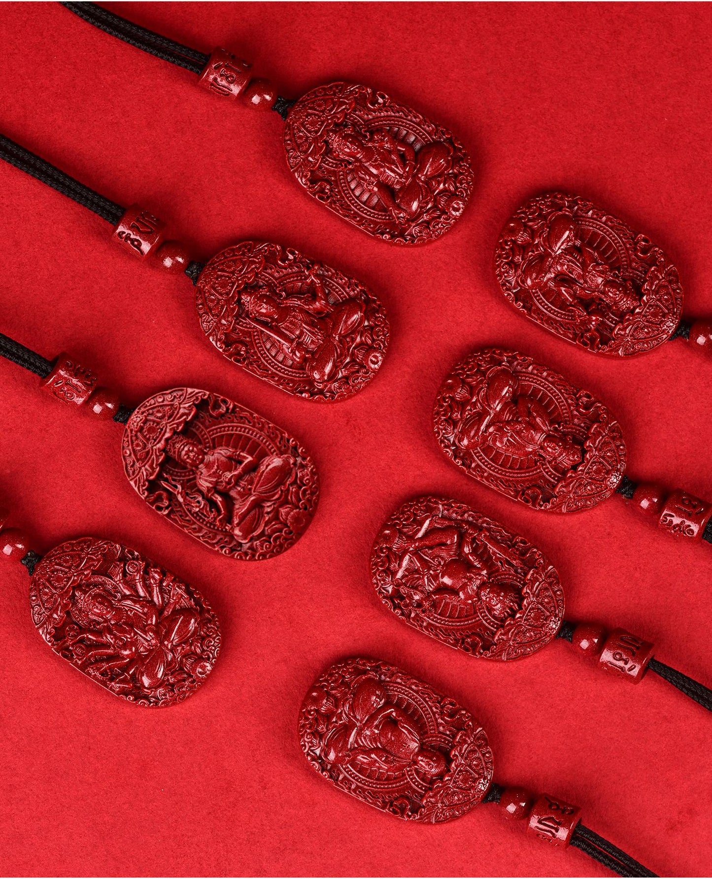 Natural Purple Gold Cinnabar Zodiac Buddha Guardian Deities Necklace Pendant | Spiritual Protection & Fortune