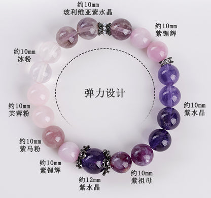 Natural Amethyst Multi-Gem Bracelet | Nine Purple Fire Women's Spiritual Jewelry