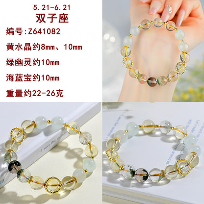 Natural Multi-Gemstone Zodiac Bracelet | Cosmic Energy & Luck Talisman for Women