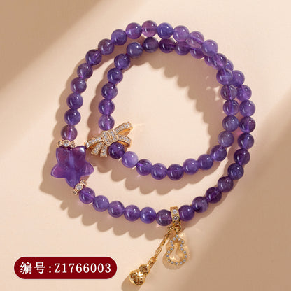 Natural Amethyst Double Circle Bracelet | Spiritual Harmony & Elegant Protection
