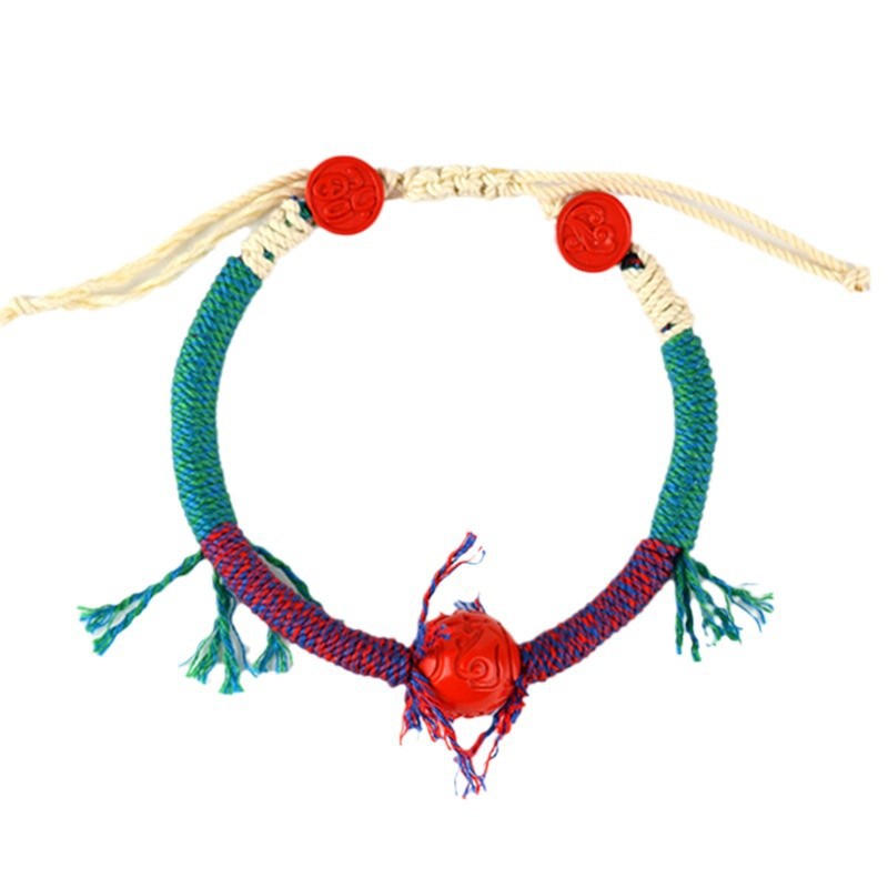 Imperial Red Sand Cinnabar Tibetan Bracelet for Protection and Luck