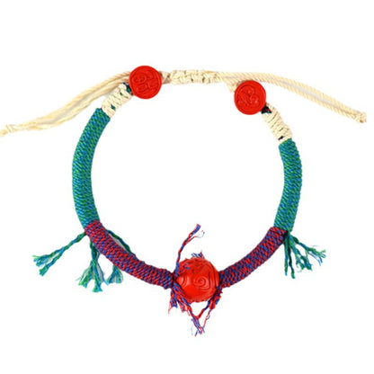 Imperial Red Sand Cinnabar Tibetan Bracelet for Protection and Luck