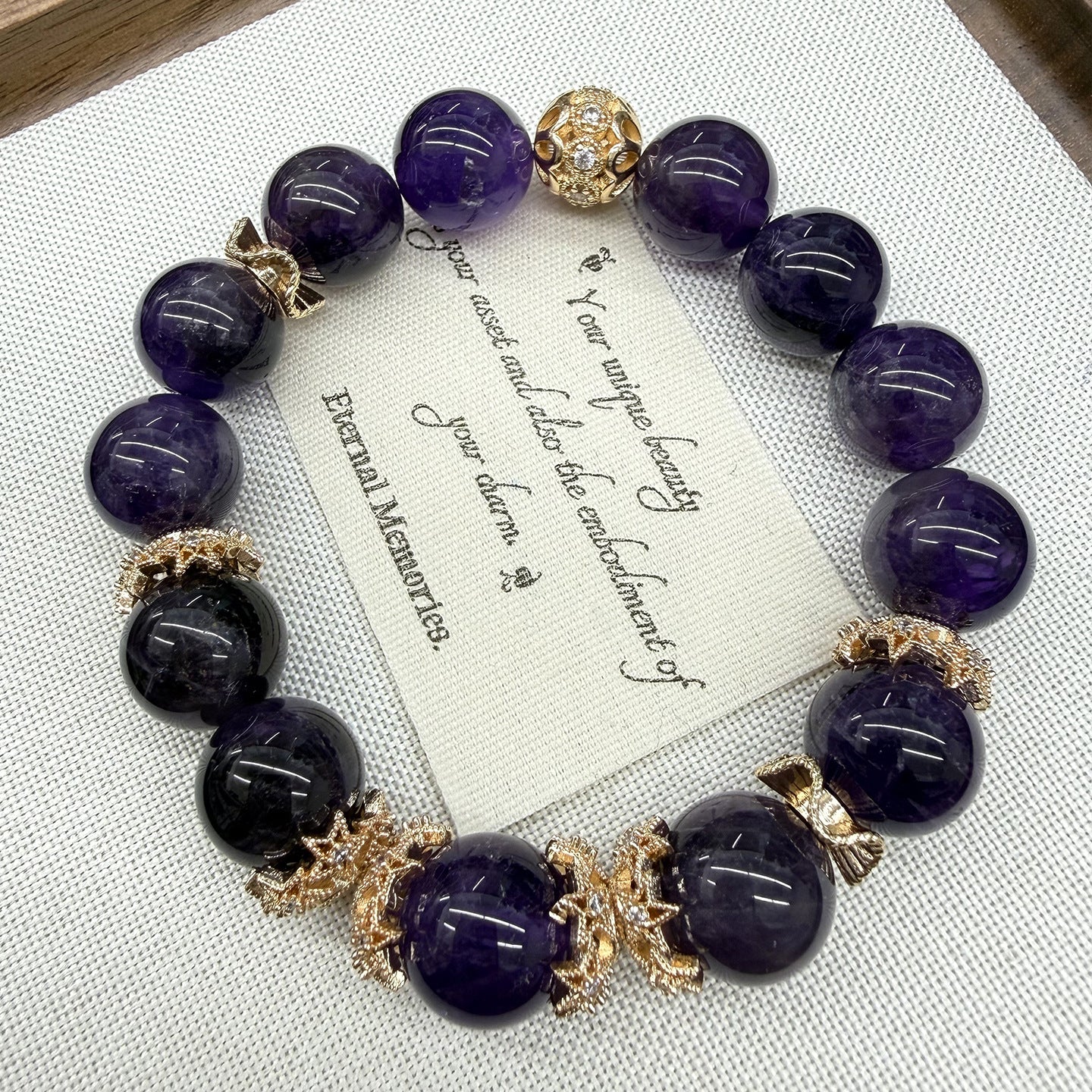 Natural Uruguay Amethyst Large Bead Single Circle Bracelet for Elegant Women