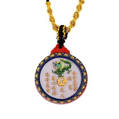 Double-Sided Cinnabar Zodiac Eight Immortals Pendant for Protection and Fortune