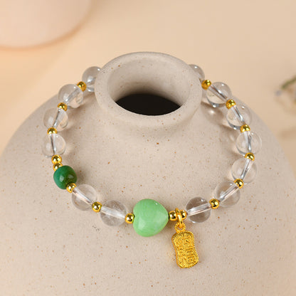 Natural White Crystal Elegant Bracelet | Chinese Style Spiritual Jewelry for Women