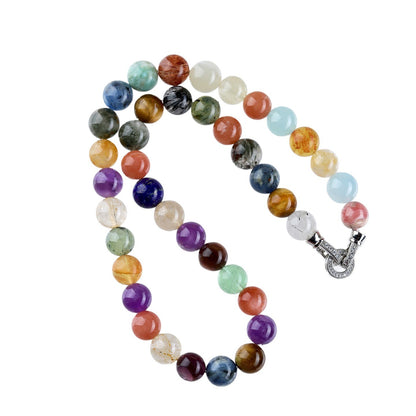 Natural Multi-Gemstone Crystal Collarbone Necklace | Mystical Energy & Fashion Elegance