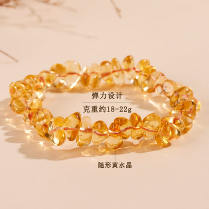 Natural Yellow Crystal Fragment Bracelet - Wealth Attraction & Positive Energy Charm for Women