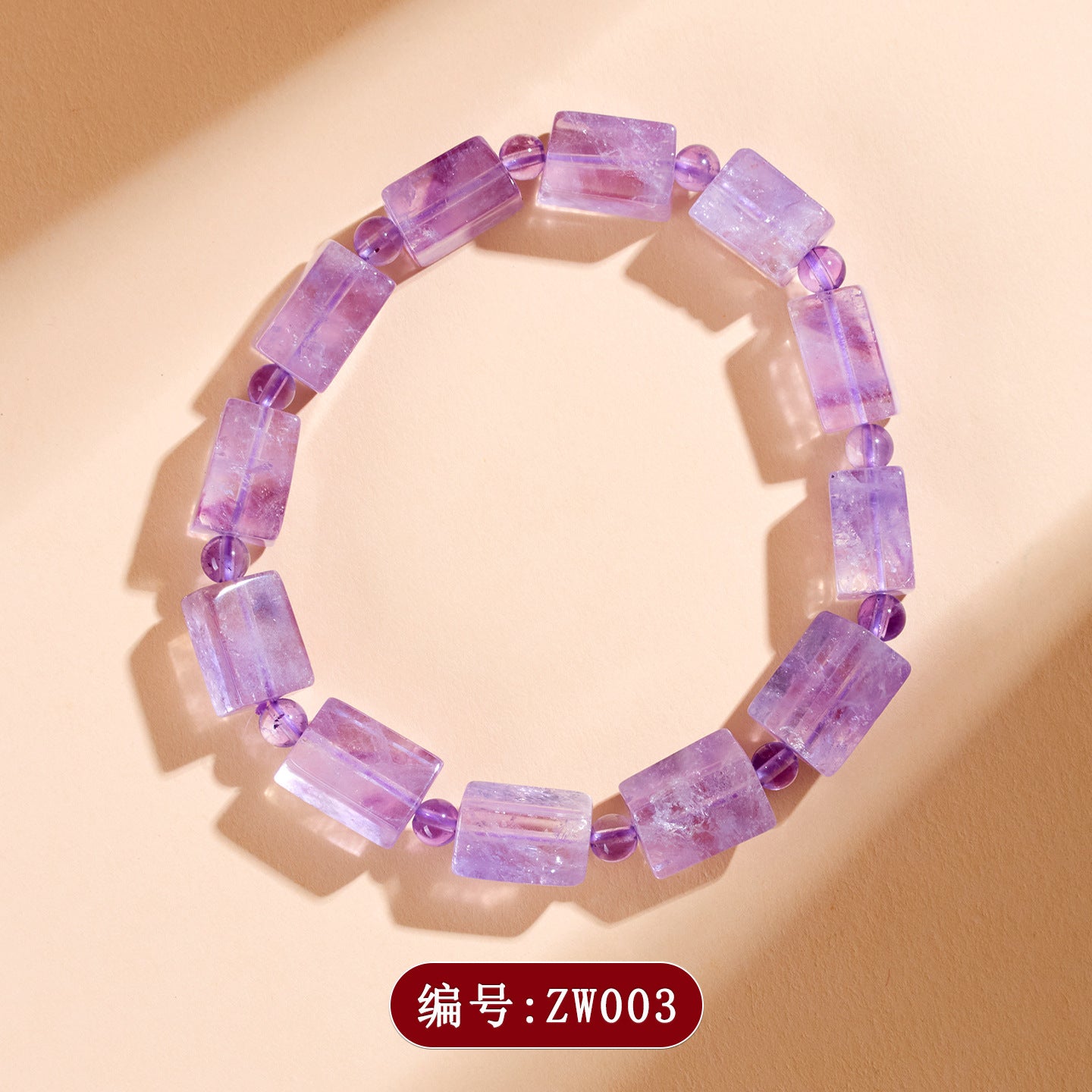 Natural Lavender Amethyst Sugar Cube Bracelet - Romantic Love & Spiritual Harmony for Women