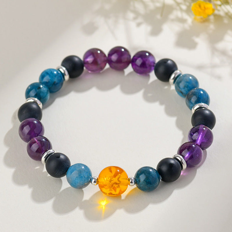 Natural Multi-Gemstone Twelve Zodiac Crystal Bracelet - Spiritual Protection & Luck Charm