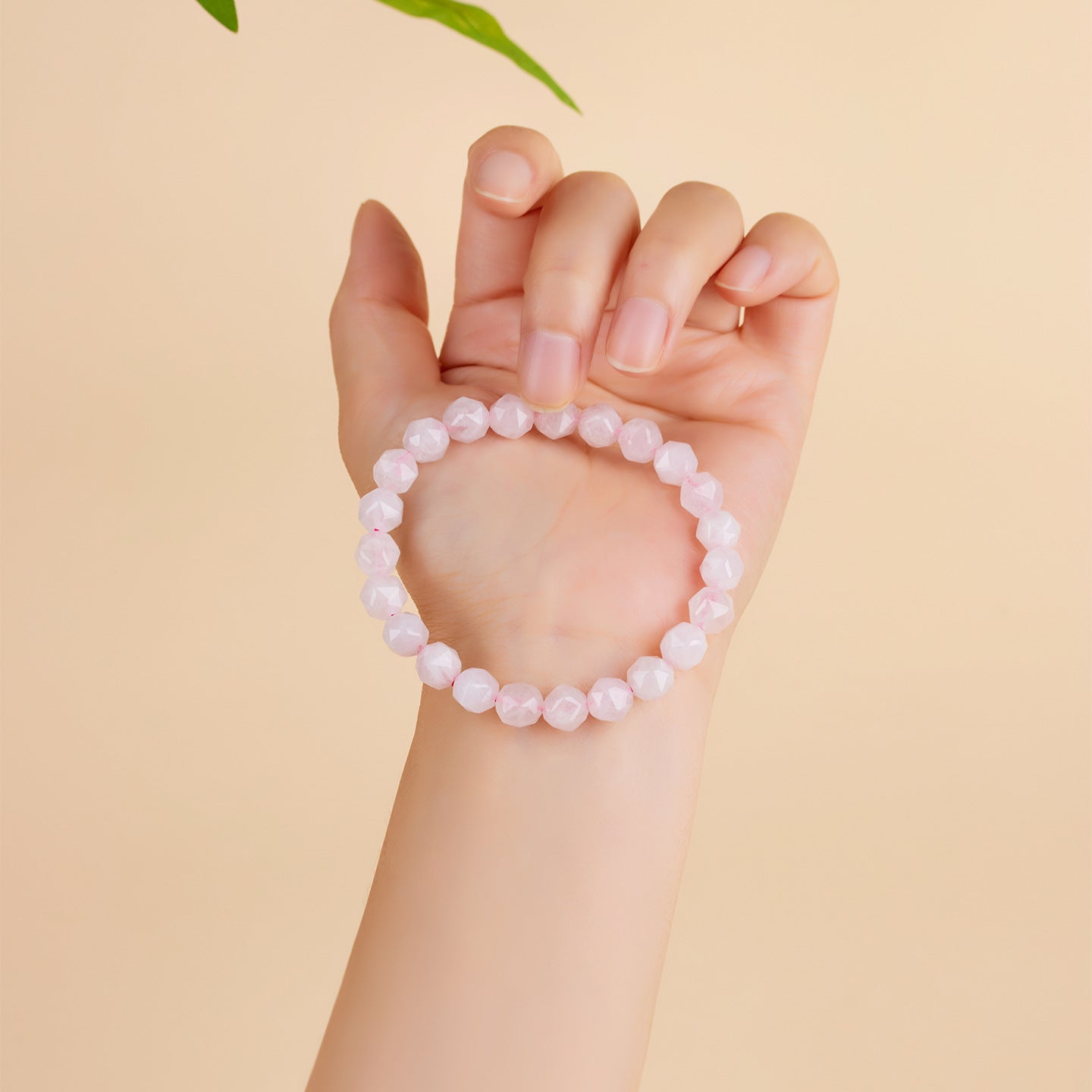 Natural Pink Quartz Faceted Bead Bracelet | Love Harmony Crystal Jewelry for Emotional Balance