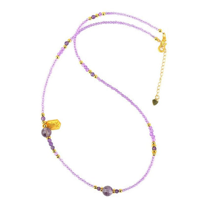 Natural Amethyst Chinese Style Necklace for Women - Spiritual Protection and Elegant Collarbone Chain