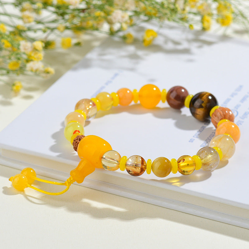 Eighteen Seeds Crystal Five Elements Balance Bracelet - Earth Replenishment for Men & Women