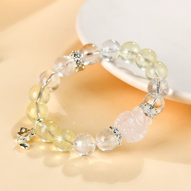 Natural Crystal Nine-Tailed Fox Love Bracelet - Attract Romance & Positive Energy