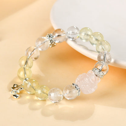 Natural Crystal Nine-Tailed Fox Love Bracelet - Attract Romance & Positive Energy