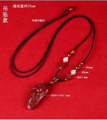 Natural Purple Gold Cinnabar Wealth Attraction Pendant - Phone Keychain Bag Charm