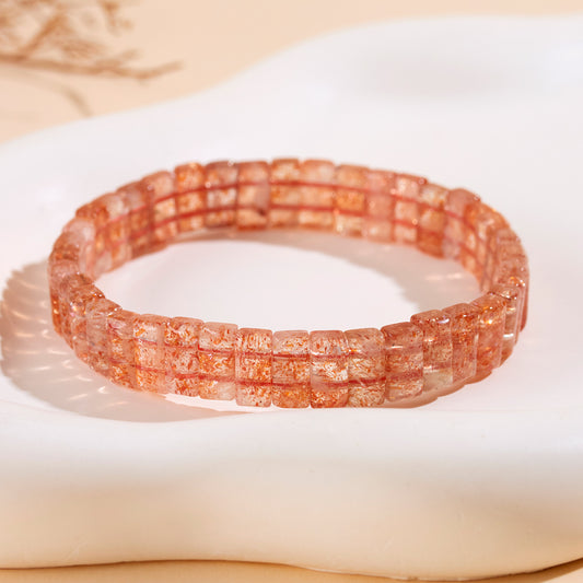 Golden Strawberry Crystal Bracelet | Wealth & Love Attraction Spiritual Jewelry for Women