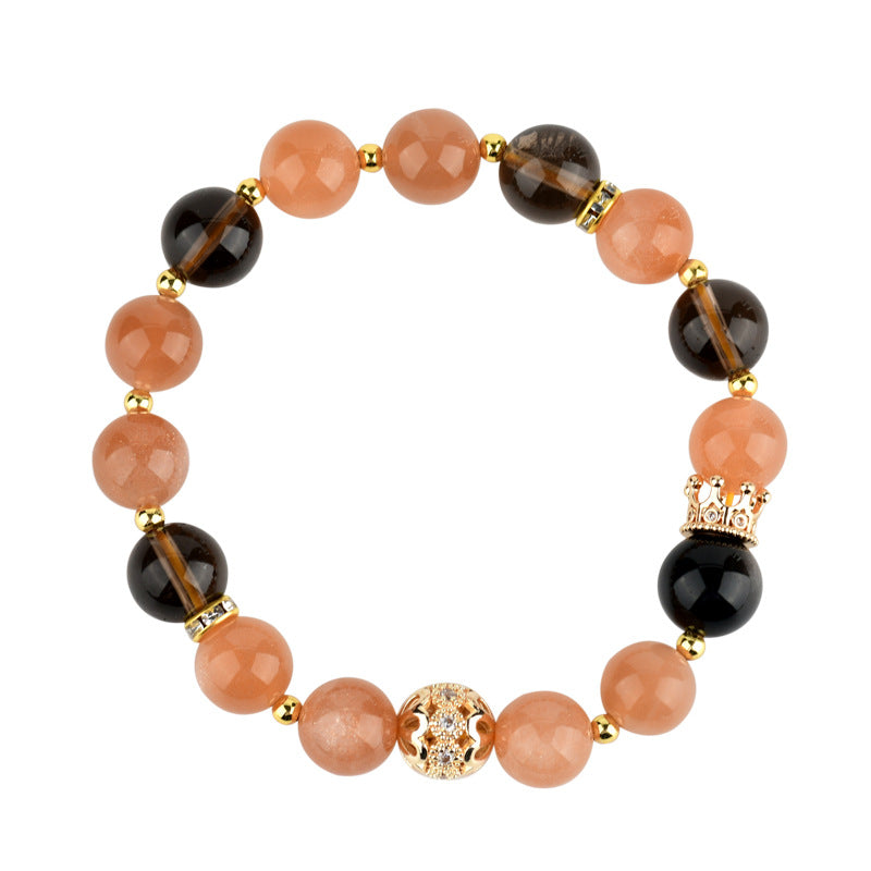 Natural Sunstone Tea Crystal Leo Zodiac Bracelet | Energy Boost & Luck Charm