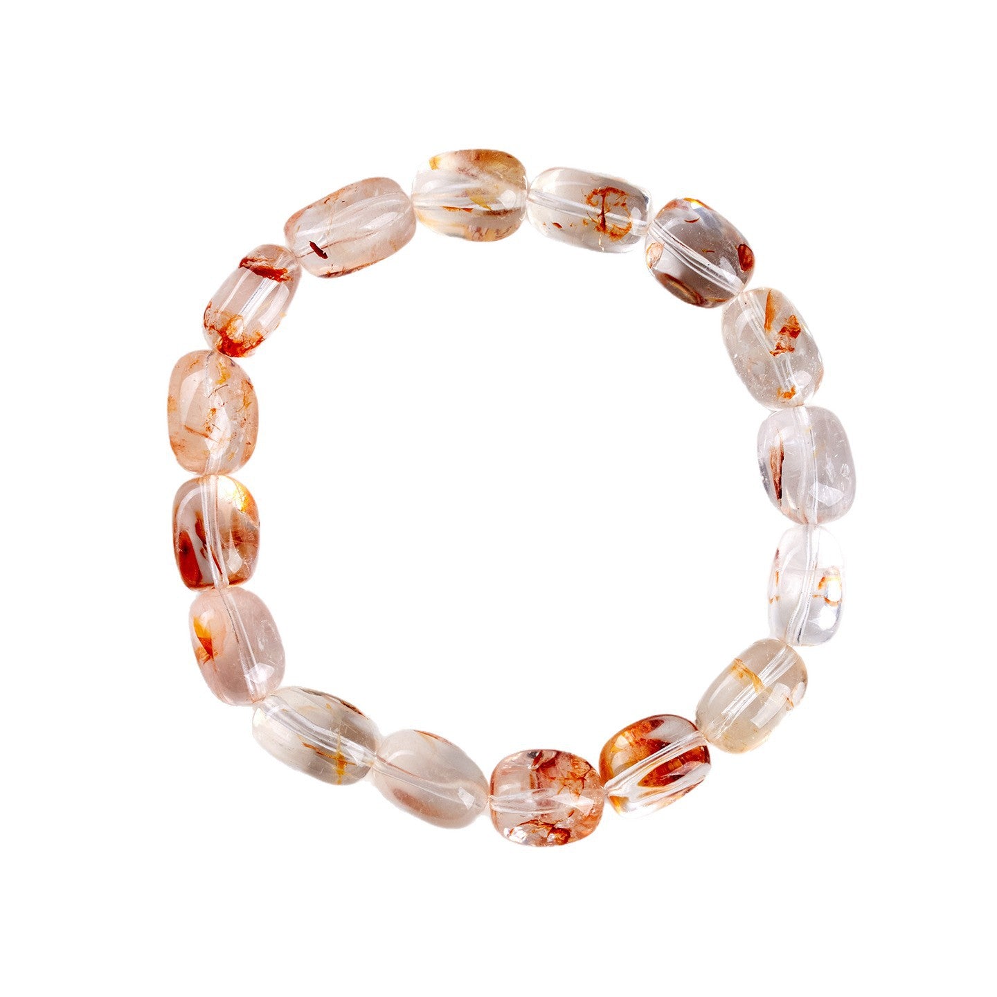 Natural Crystal Glue Flower Irregular Single Circle Bracelet - Women's Elegant Spiritual Accessory