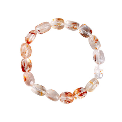 Natural Crystal Glue Flower Irregular Single Circle Bracelet - Women's Elegant Spiritual Accessory