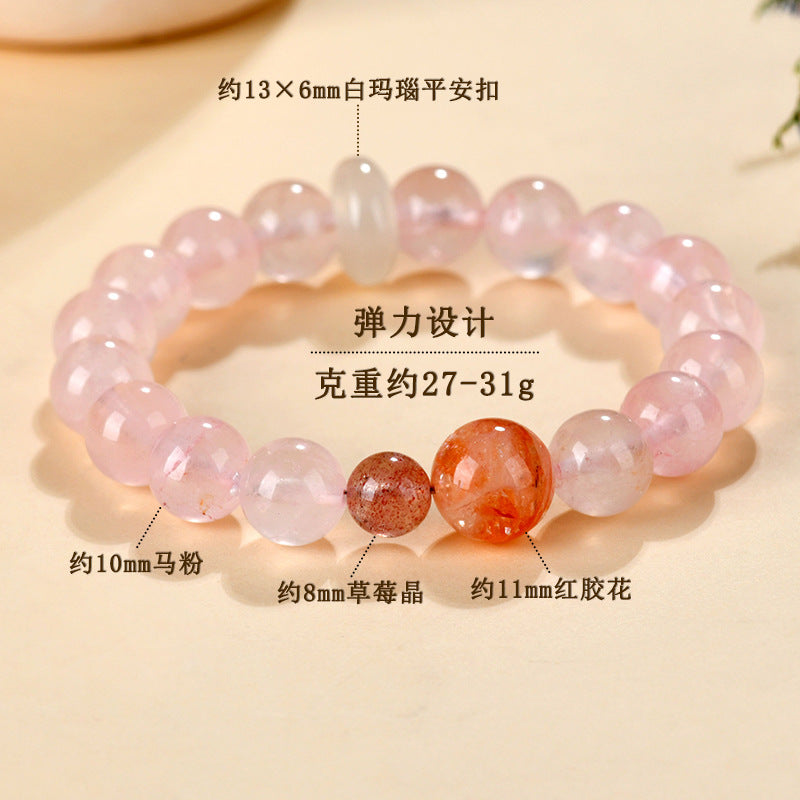 Madagascar Pink Crystal Bracelet | Love Harmony Spiritual Energy Jewelry for Women