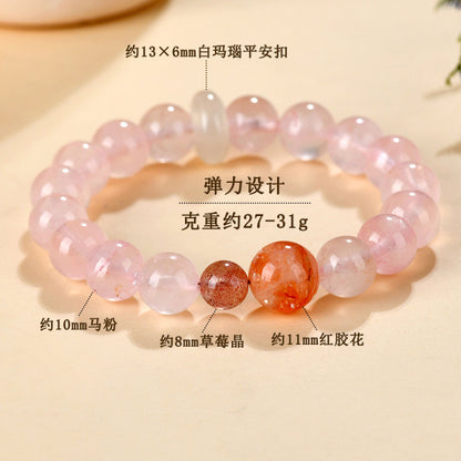 Madagascar Pink Crystal Bracelet | Love Harmony Spiritual Energy Jewelry for Women