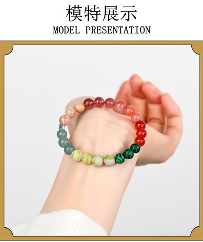Natural Multi-Gemstone Crystal Five Elements Balance Bracelet for Men and Women