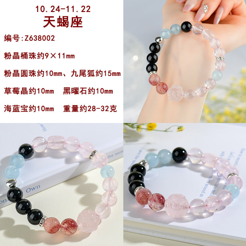 Natural Multi-Gemstone Zodiac Bracelet | Cosmic Energy & Luck Talisman for Women