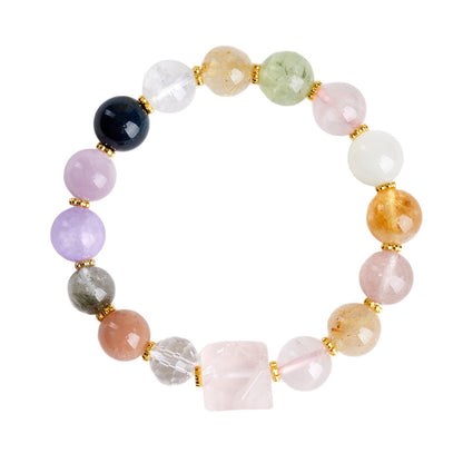 Natural Crystal Rose Quartz Irregular Bracelet | Love Harmony Energy Stone Women's Jewelry