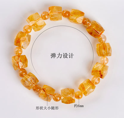 Natural Crystal Red Glue Flower Irregular Single Circle Bracelet - Energy Healing & Wealth Attraction