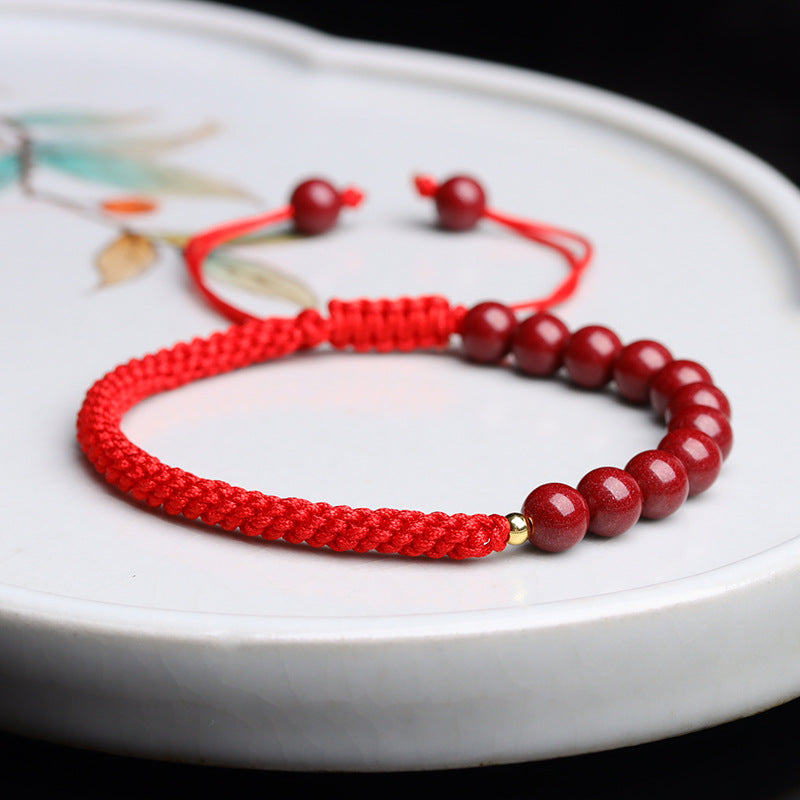 Natural Purple Gold Sand Bracelet - Handwoven Red String Multicolor Rope for Wealth & Protection