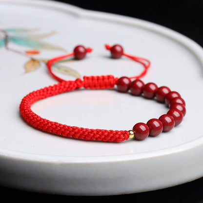 Natural Purple Gold Sand Bracelet - Handwoven Red String Multicolor Rope for Wealth & Protection