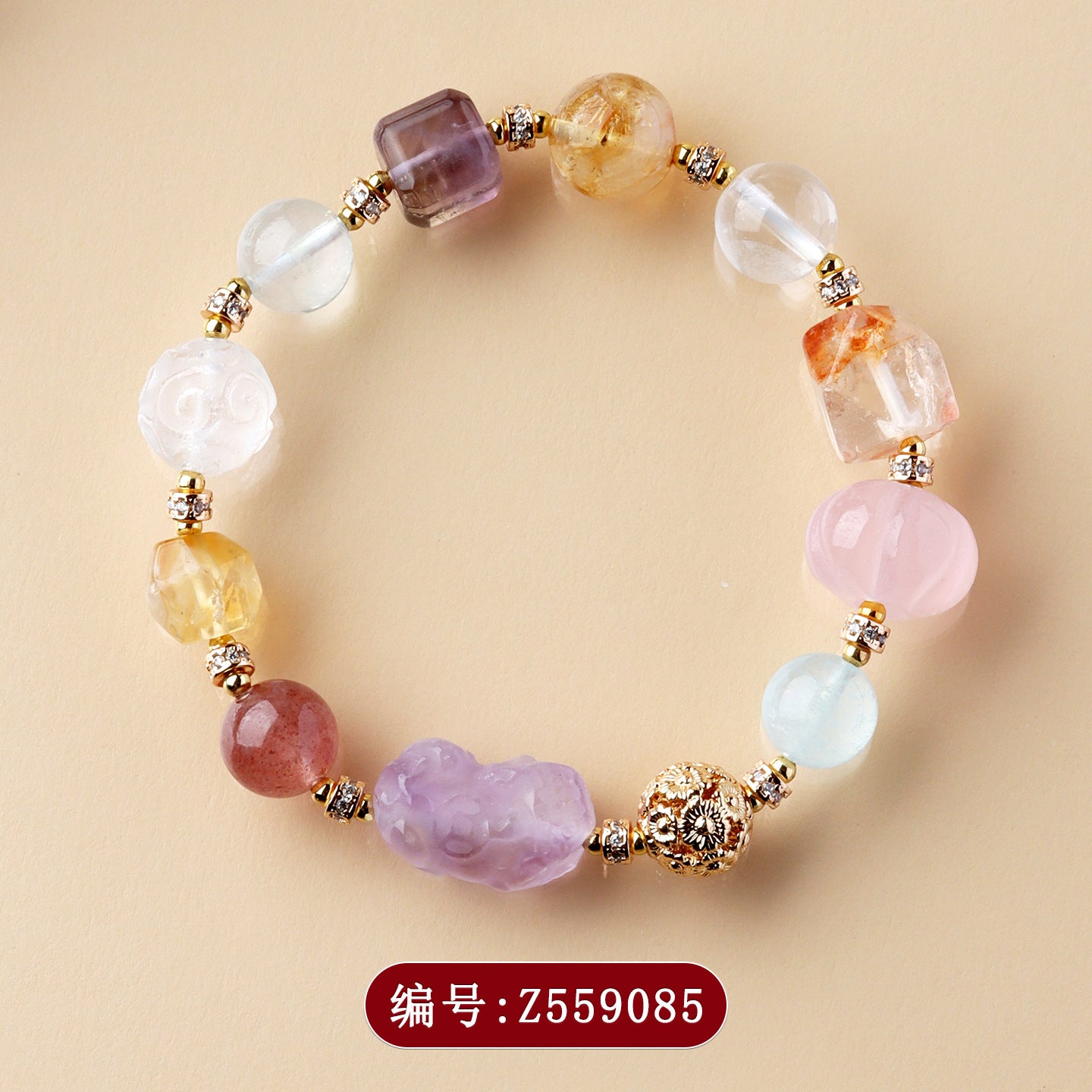 Lavender Amethyst Pixiu Crystal Bracelet | Wealth Attraction & Spiritual Protection