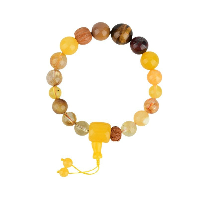 Eighteen Seeds Crystal Five Elements Balance Bracelet - Earth Replenishment for Men & Women