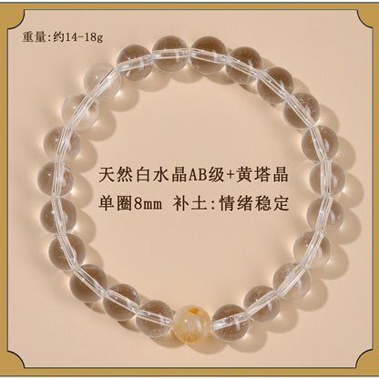 Natural White Crystal Five Elements Balance Bracelet | Harmony for Couples