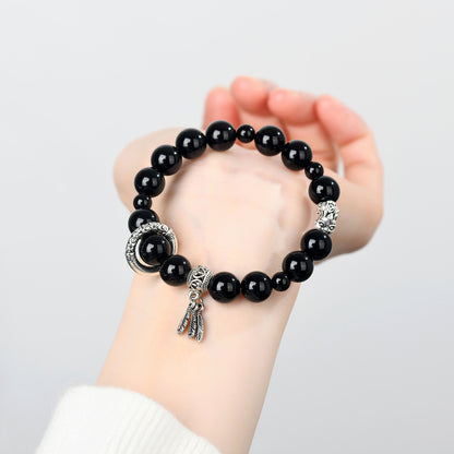 Natural Obsidian Pixiu Bracelet - Chinese Style Women's Wealth and Protection Talisman
