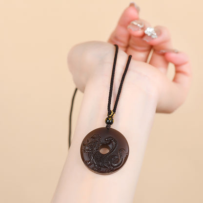 Natural Ice Obsidian Xuanwu Peace Pendant | Five Elements Hydration & Protection Unisex Necklace